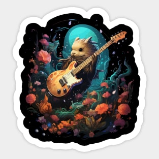 Narwhal Playing Guitar Sticker